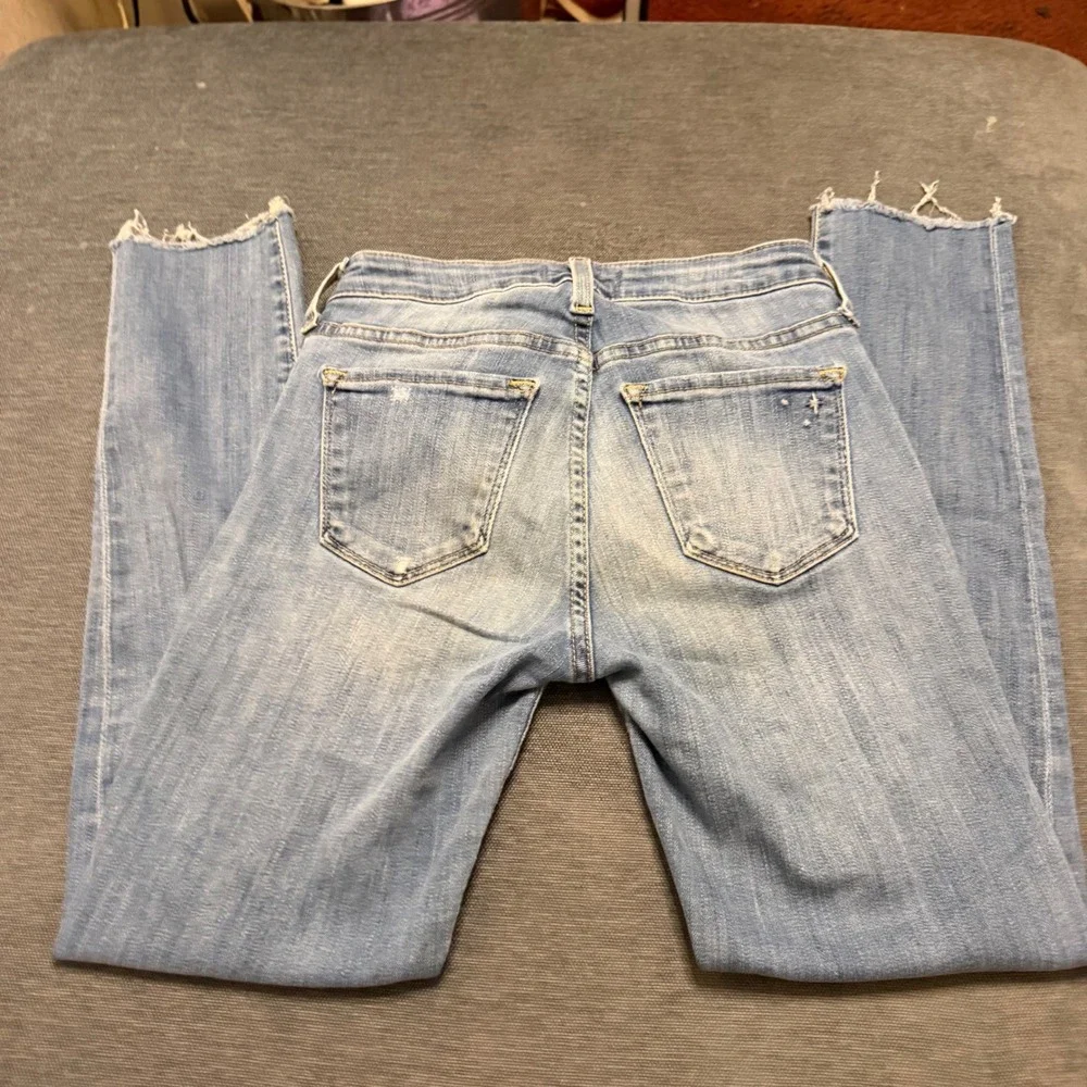 Big Star Alex Skinny‎ Jeans Nova XVI Distressed Raw Hem Light Wash Denim Size 25